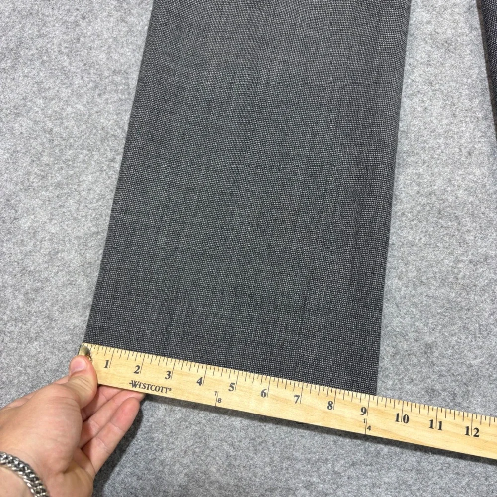 Vintage Yves Saint Laurent Men Grey Micro Check Dress Pants Straight Leg 31x31.5